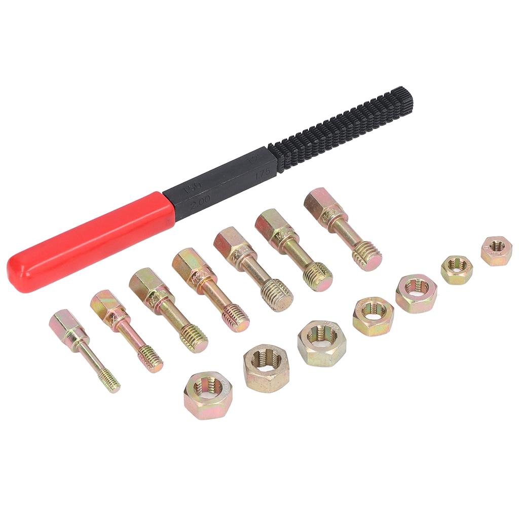 15Pcs Set Metric Thread Restorer Repair Tool Kit with 7Pcs Die 7Pcs Tap 1Pc File for Car
