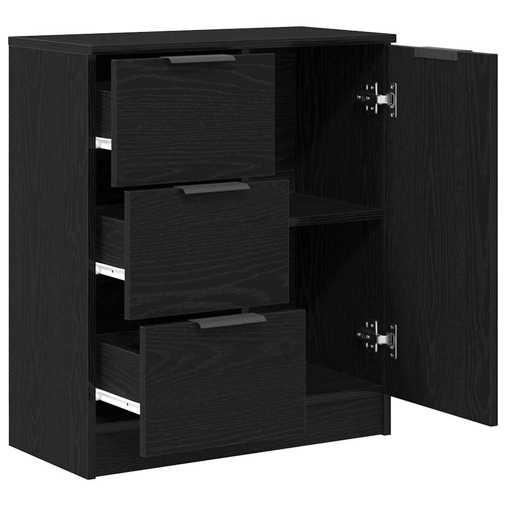 Sideboard in Black Oak Look 60 x 30 x 70 cm Particle Board