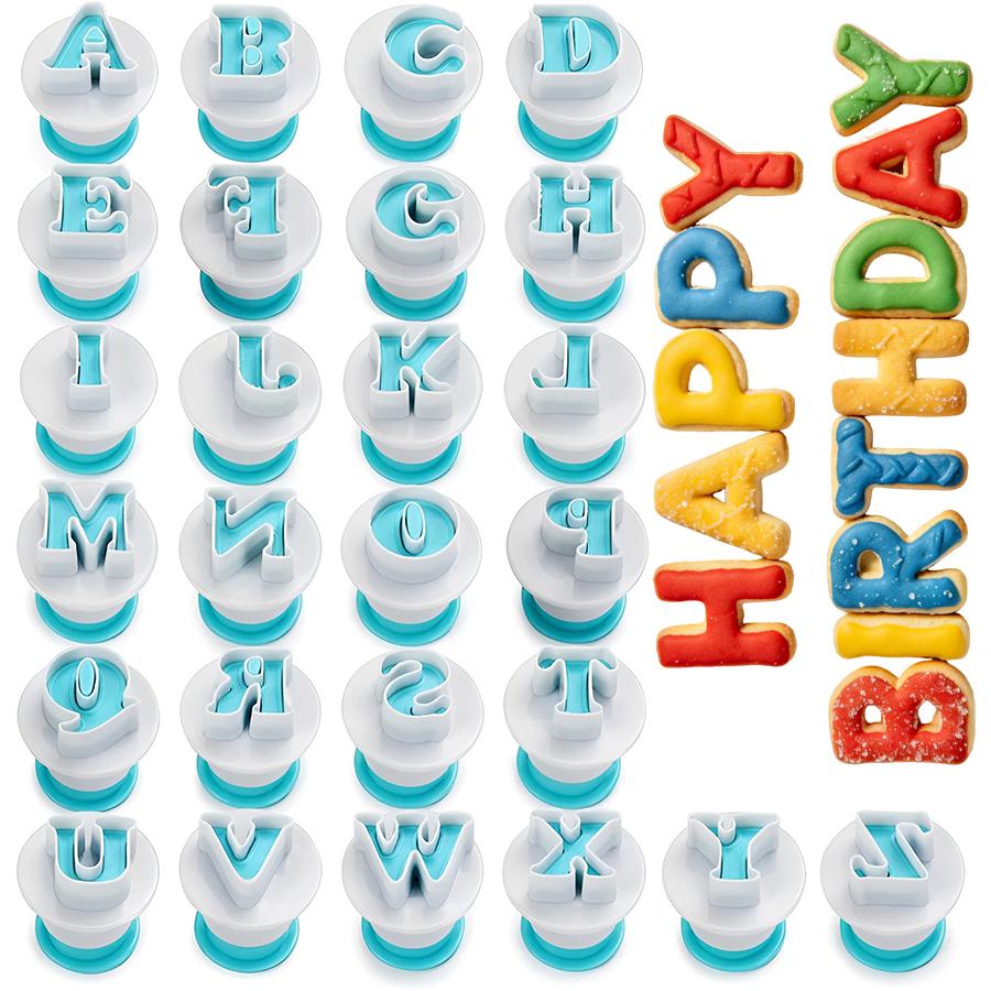 Alphabet/Number Cookie Cutters Set - Plastic Biscuit Molds for Baking, Cake Decorating, Birthday Party & DIY Crafts