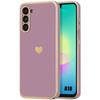 Coque Pour Samsung Galaxy A18 4G/5G, Silicone Motif Cœur Antichoc Souple Anti-Rayures Violet