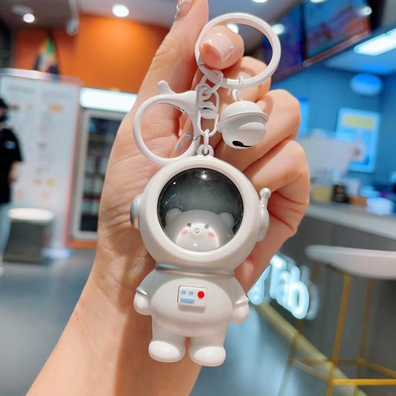 IFYOUOO Creative Kapibala Luminous Keychain Cute Cartoon Space Capsule Capybara Keyring Schoolbag Pendant Hanging Friend Gift