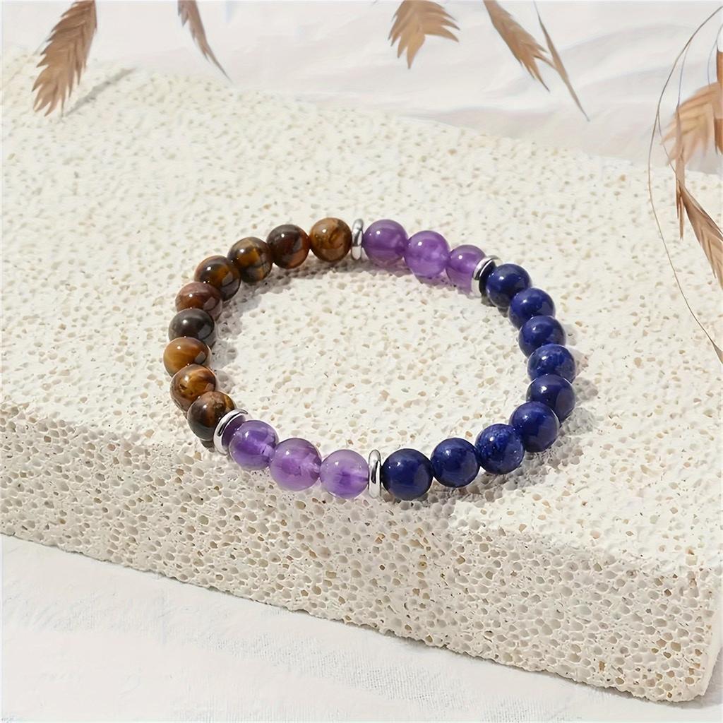 Anti-anxiety beaded bracelet, natural  crystal bracelet, yoga beads, chakra bracelet, handmade  , soothing  eye bracelet