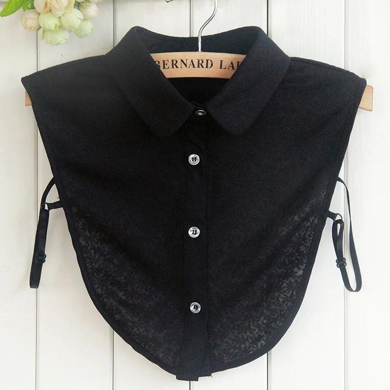 Women's Cotton Fake Collar All-Match Solid Shirt False Collar Lapel Shirt Blouse Top Detachable Collar Female Clothes