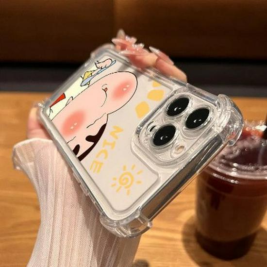 Anti-Drop Cartoon Acrylic Case for iPhone 12/13/14/16/17Pro Max and 15Pro