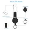 Retractable Keychain Badges Holder with 23.62inch Steel Retractable Cord Keychain Tool Steel Wire Rope Buckles Key Holder
