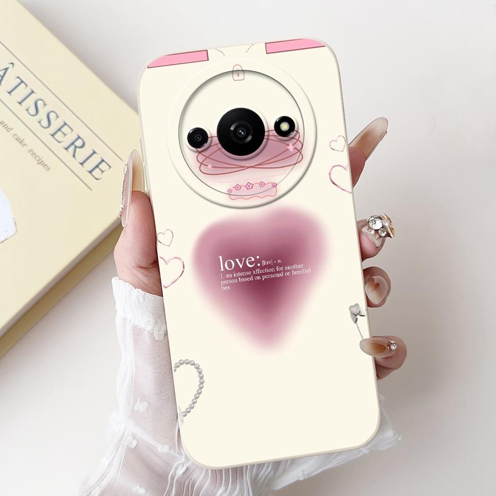 For Redmi A3 4G Phone Case For Xiaomi Poco C61 Cover Silicone Luxury Fashion Flowers Kawaii Cute Cat Painted Shockproof Bumper