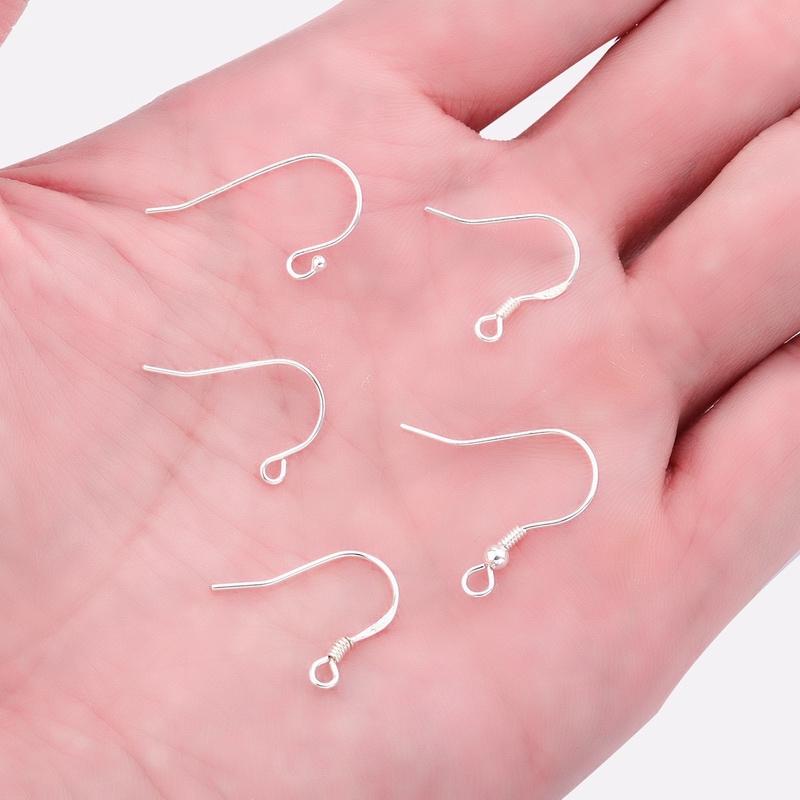 6pcs/pack Genuine 925 Sterling Silver Hook Ear Wire Hook Findings For DIY Jewelry Making Earring Accessories