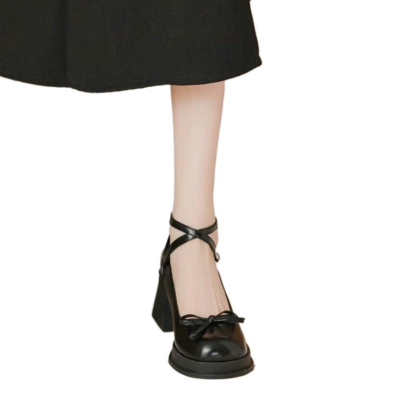 Fashion Bow High Heels Women Shoes Fad Elegent Heeled Mary Janes Shoes Designer Classical Woman Sandals 2025 Summer Pumps New Sandalias