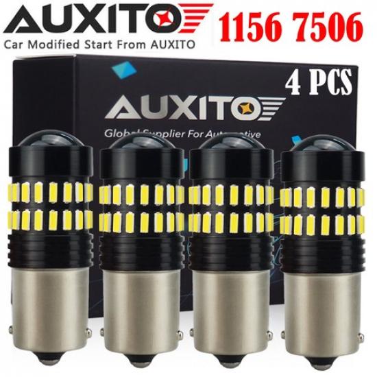 4X Reverse Backup Lights BA15S P21W 7506 7506L 1156 LED Spuer White Bulbs EA