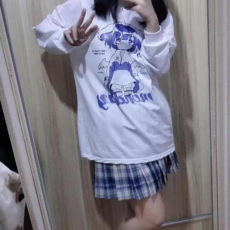 Kawaii аниме большие толстовки для женщин японский Harajuku милый мультфильм принт пара — фото 3