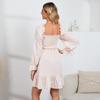 Women Casual Long Sleeve Summer Dresses Spring Patchwork Boho Floral Cocktail Party Dress