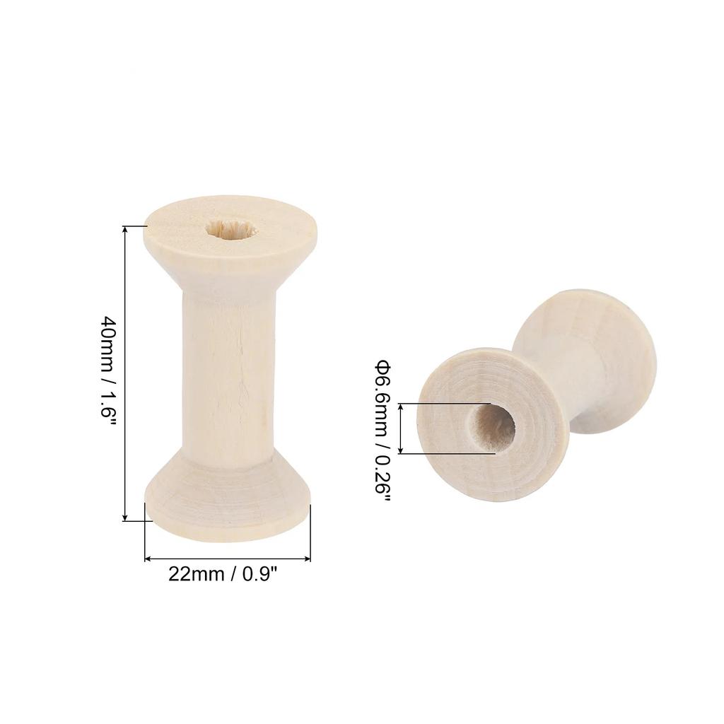 10/20/40pcs Wooden Empty Spools Unfinished Wood Sewing Thread Spool Natural Wire Weaving Bobbins for Crafts Embroidery Tools DIY