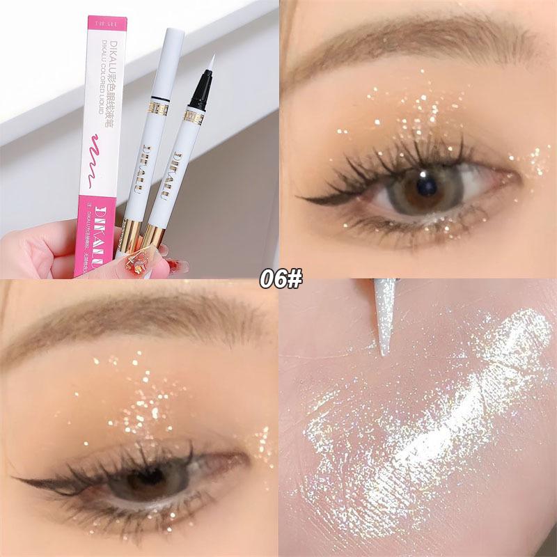 

1Pc Glitter Eyeshadow Pen Matte Purple Diamond Eyeliner Pen Waterproof Highlight Brighten Silkworm Makeup Pencil Shiny Eyelids 0.6g