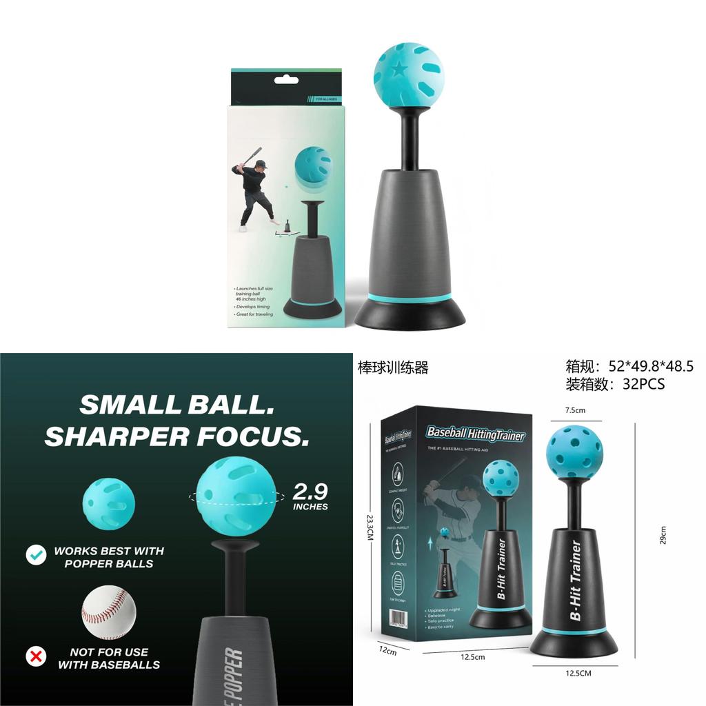 Sports Tee Popper Baseball Training Device For Indoor Outdoor Practice