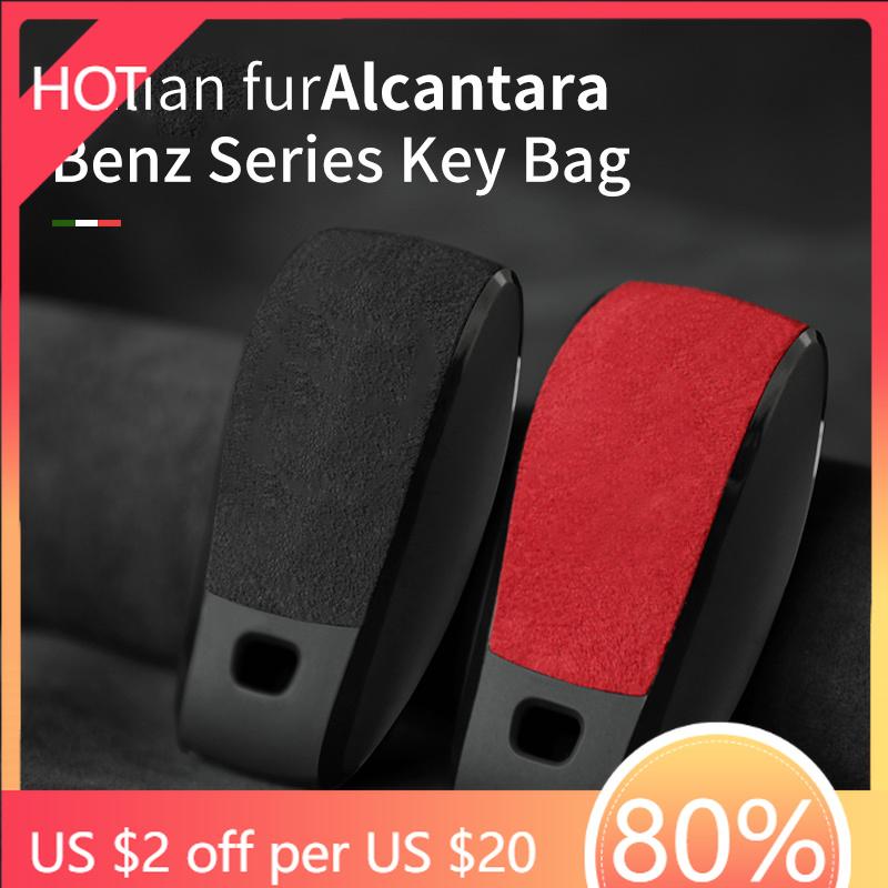 Styling Mouldings Car Key Bag Alcantara Suede For Mercedes Benz A, C, E, S, G, clase W177, W205, W213, W222, X167, GLC, CLA, GLB