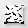 New Halloween Black and White Skull Pumpkin Printed Peach Leather Velvet Pillowcase Sofa Office Cushion Cover