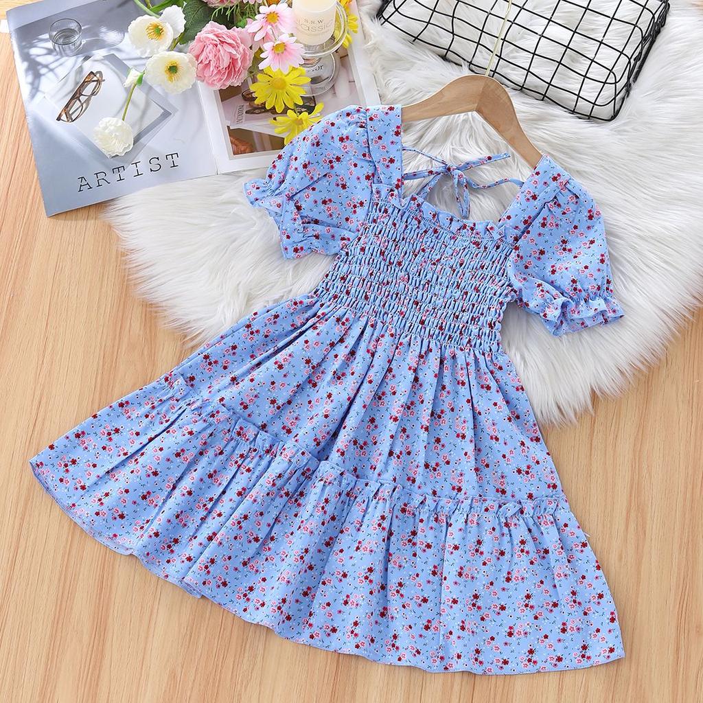 Girls' Summer Dress New Baby Bubble Sleeve Princess Dress Children's Summer Fashion Fairy Dress