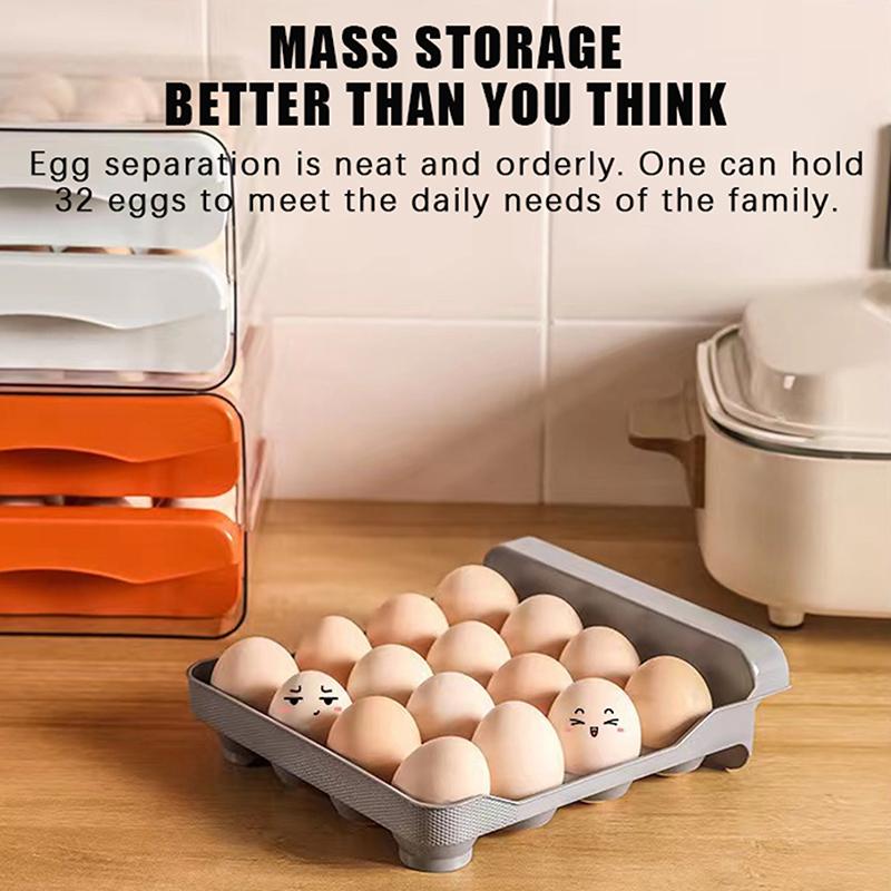 Transparent Egg Storage Container With Food Grade Material And 32 Egg Capacity Perfect For Kitchen Refrigerator Use
