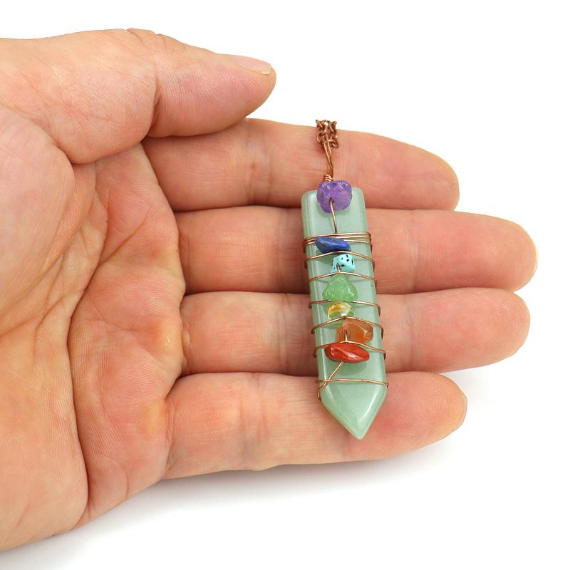 TikTok Live Handcrafted Rose Quartz Crystal Sword Pendant Necklace