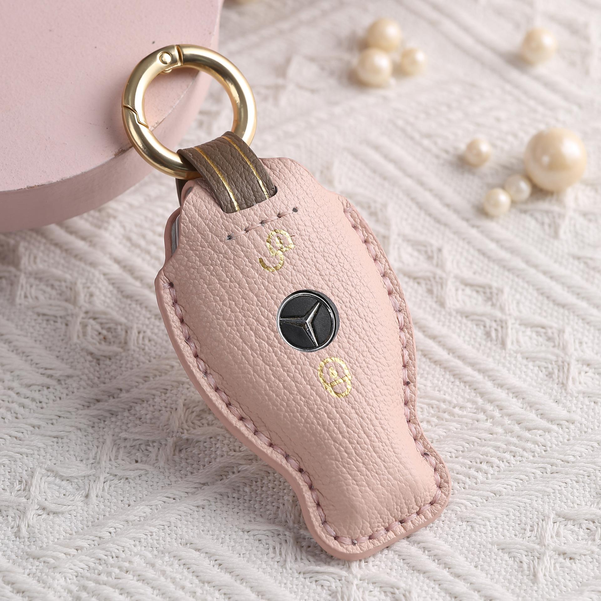 

Customized leather key cover is suitable for old Mercedes-Benz E300L key protective cover cowhide pure handmade high-end