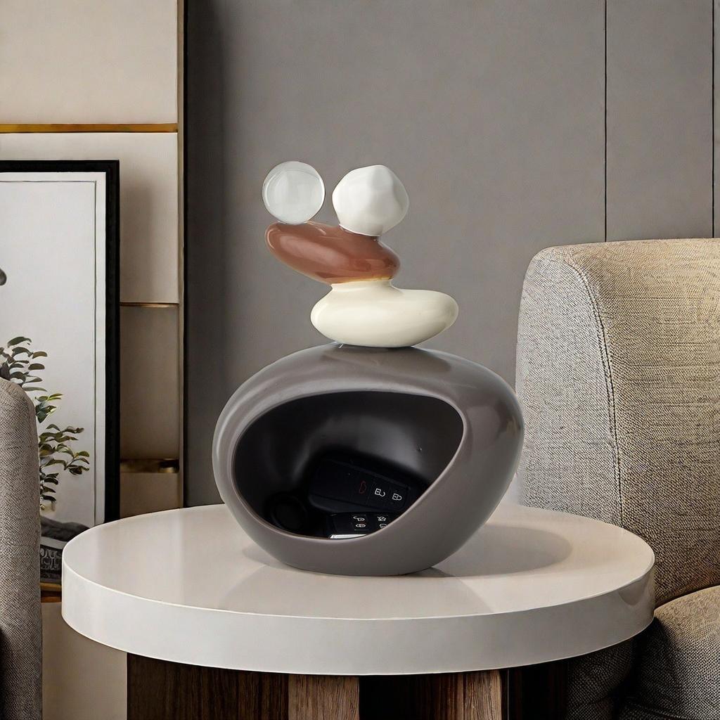 Ceramic Handicrafts Rockery Pebble Desktop Storage Container Stone Cave Store Key Decorative Ornaments Home Accessories