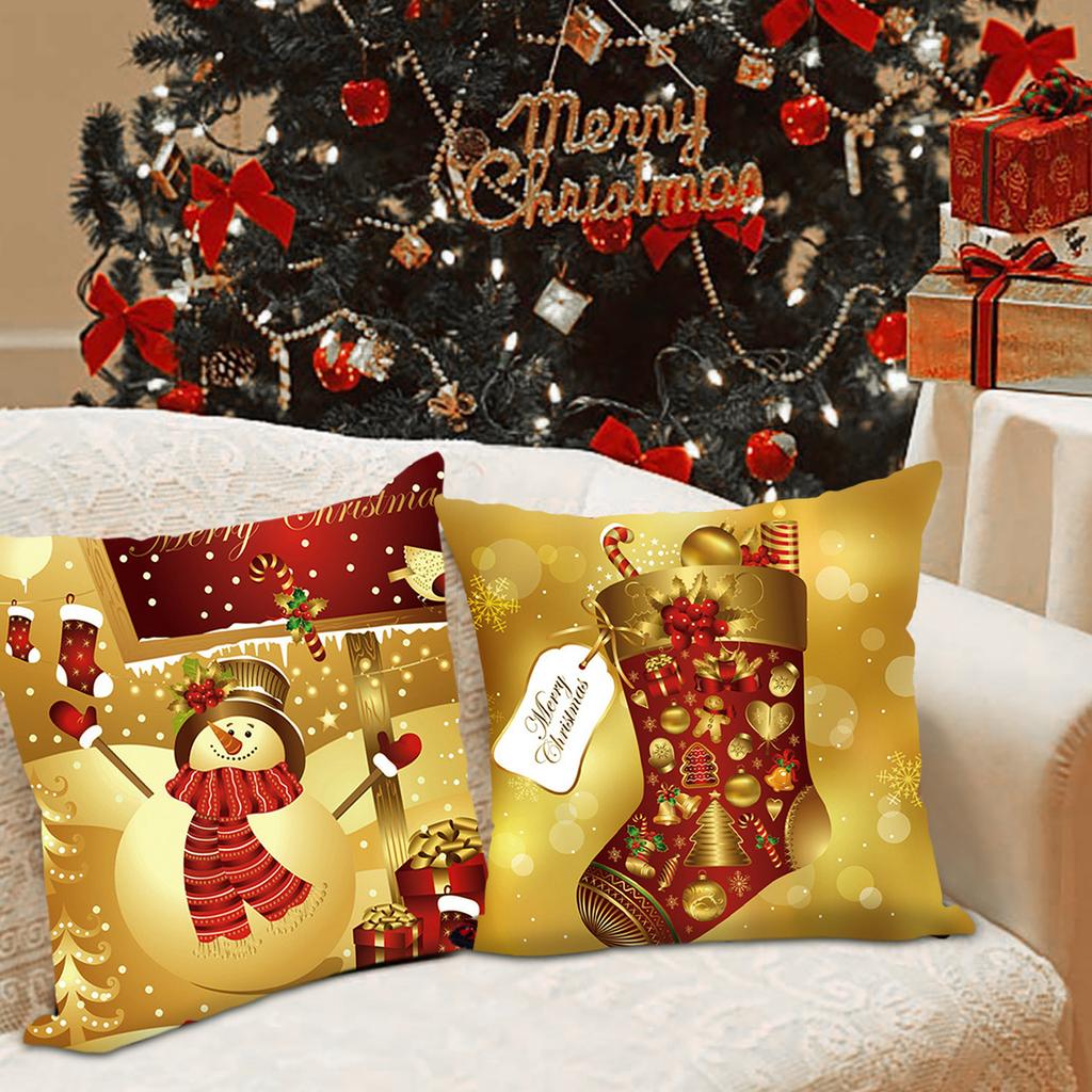 Christmas Cushion Cover Merry Christmas Decorations for Home 2025 Christmas Ornaments Navidad Noel Xmas Gifts New Year 2025