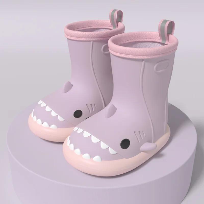 

Children Rain Boots Boys Girl Non-slip Outdoor Cute Cartoon Shark Rain Boots for Kids Outdoor Waterproof Shoes Rubber Water Boot 36