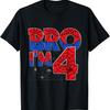 Unisex T-shirt Kids Bro I'm 4 Birthday Spider Theme Party 4 Year Old Boys T-Shirt
