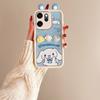 KEYSION Cute Ear 3D Cartoon Case for OPPO Reno14 F 5G with Bracelet Soft Silicone Shockproof Phone Cover for OPPO Reno 14F 5G