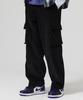 GOSTREET Semi-Wide Corduroy Cargo Pants Black