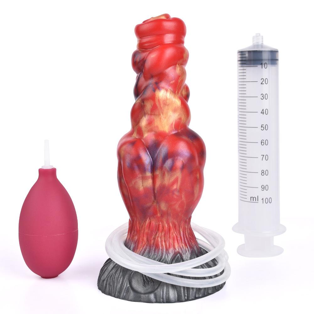 Ejectable Water Spray Dildo - Realistic Silicone Dog Penis Toy for Women, G-Spot Stimulation Adult Sex Toy with Squirt Function