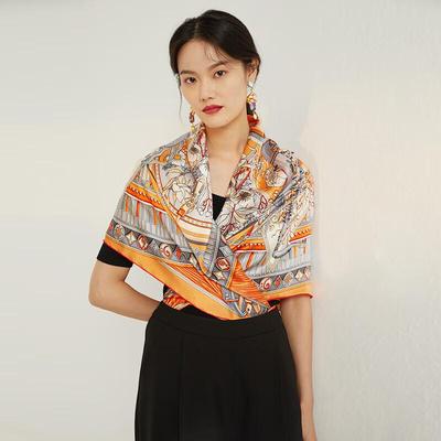 Aurora Series Flower Waltz Silk Scarf