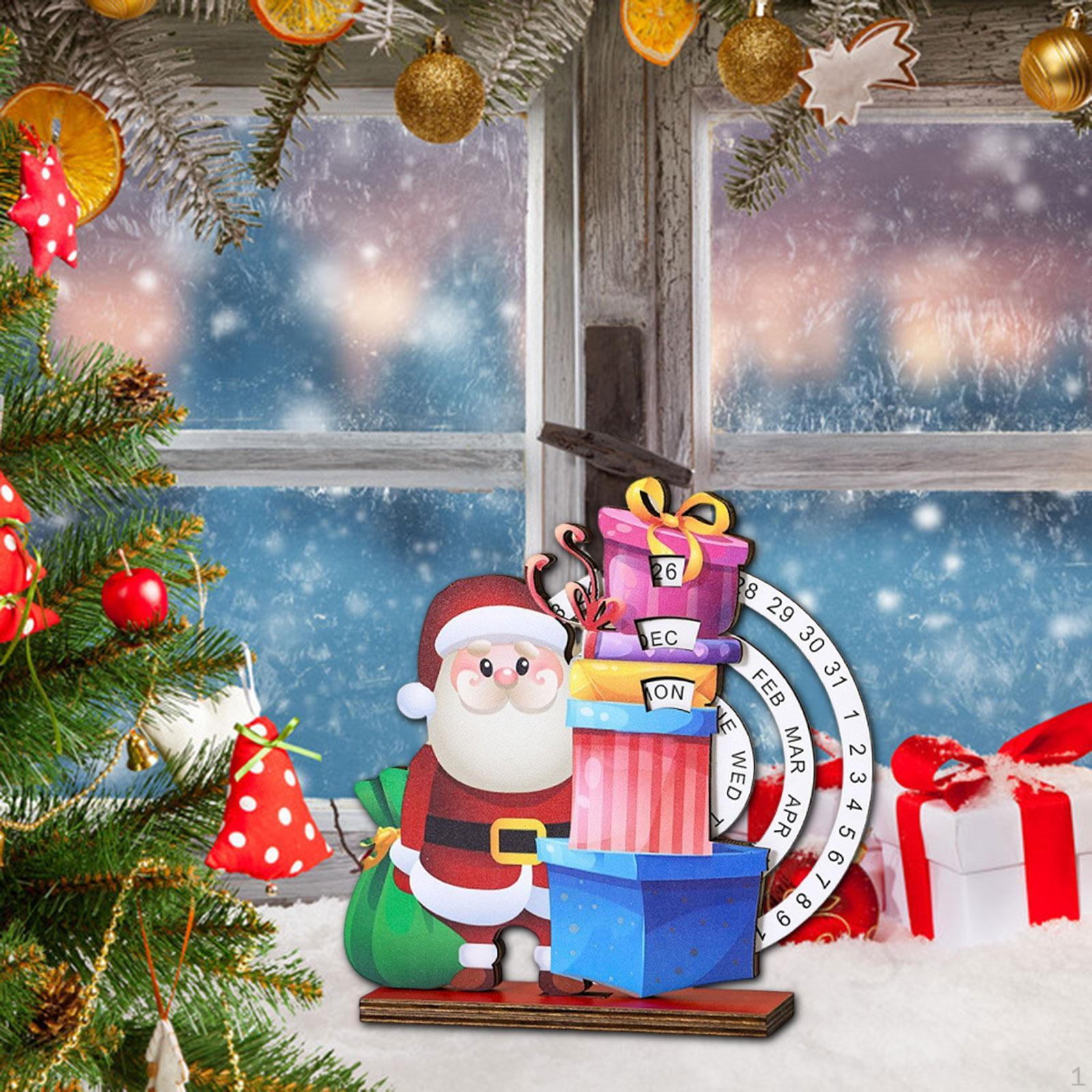 

Wood Calendar for Kitchen Decor Reusable Multipurpose Rotatable Blocks Desktop Ornament Deliver Gifts