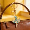 Ballerina Rhinestones Keychain Sparkling Ballet Dancer Key Ring for Women Girls Elegant Car Accessory Bag Charm Romantic Gift for Dancers Birthday