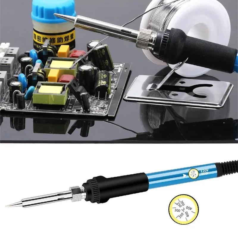 New Soldering Iron Adjustable Electric Tin Welder Temperature Station Solder 220V 110V 60W Welding Rework Heat Pencil Tips Tools
