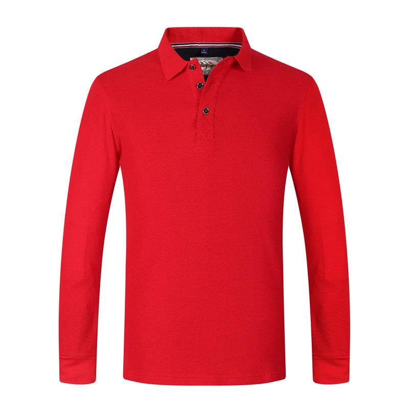 Autumn Winter Men's Long Sleeved Lapel Polo Shirt, Pure Cotton Top, Skin Friendly Soft Business Shirt, Outdoor Sports T-shirt