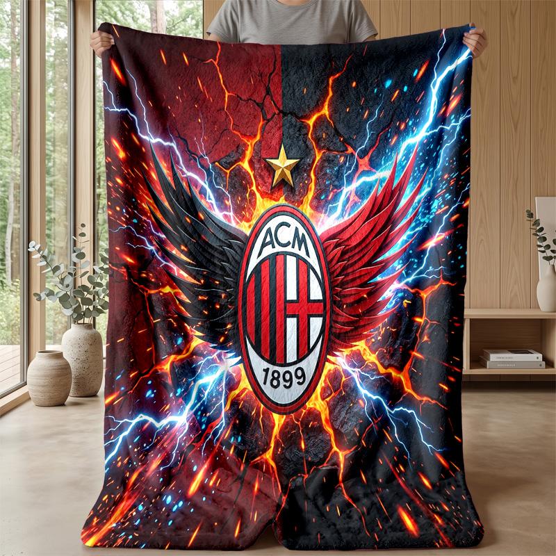 AC Milan Theme blanket Soft Flannel Blanket Plush Throw Blanket Cozy Sofa Bed Blanket for Home Decor