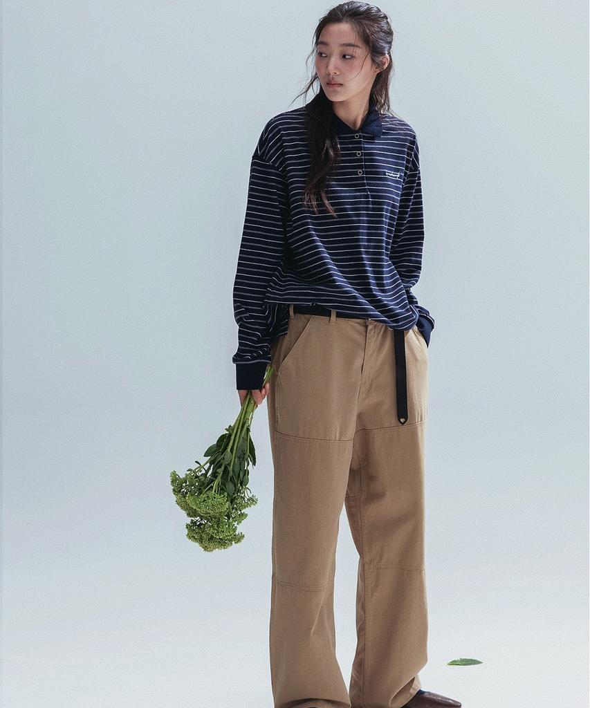 ANNEHEARTS Panel Detail Wide Pants_Beige