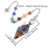 Healing Crystal Pendulums for Dowsing Divination Hexagonal Pointed Cone Resin Chip Reiki Wicca Spritual Chakra Energy Pendant with Chain