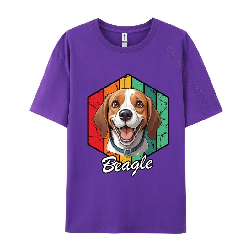 Beagle Retro TShirt 3D Style Cotton Men Tops T Shirt Smiling Beagle Dog Print Fitted T Shirt Mens Tees Custom