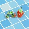 Cute Cartoon Alloy Brooch: Caterpillar & Strawberry Design