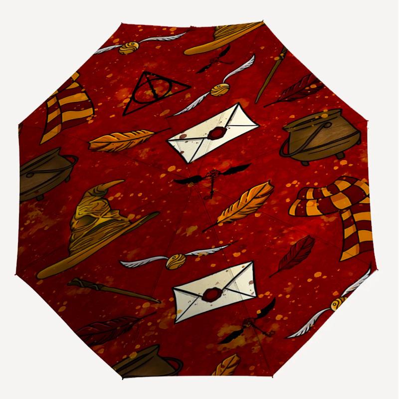 1PC Harry Potter Umbrella-8-Rib Reinforced, Automatic Open, Lightweight & Durable, Cute Fashion Accessory for Outdoor, D2707