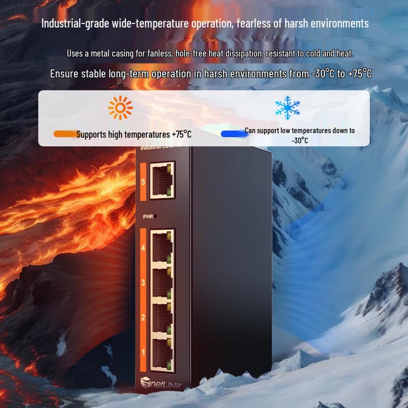 netLINK 5-Port Gigabit Industrial DIN-Rail Ethernet Switch