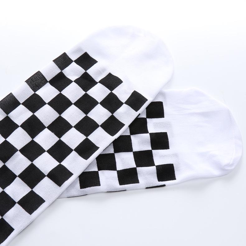 Christmas Party Thigh-High Clown Socks with Playing Card Design