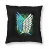 Shingeki No Kyojin Attack On Titan Flügel Quadratische Kissenhülle Kissenbezug Kissen Dekokissen für Zuhause Schlafzimmer Auto