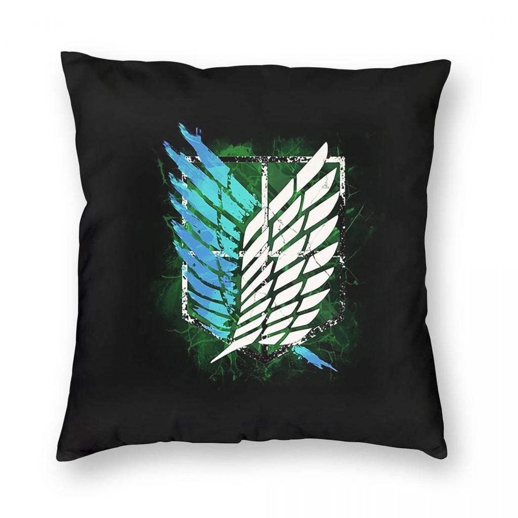 Shingeki No Kyojin Attack On Titan Flügel Quadratische Kissenhülle Kissenbezug Kissen Dekokissen für Zuhause Schlafzimmer Auto