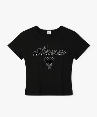 Aleubenkeulleob Arven Heart Dot Signature Logo Women'S Slim Fit Short Sleeve T-Shirt