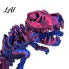 Integrated Joint Dinosaur Figure 3D Printed Figure Movable Joints Smooth Opening Decoration Desktop Ornament Gradient Metallic Texture Mini