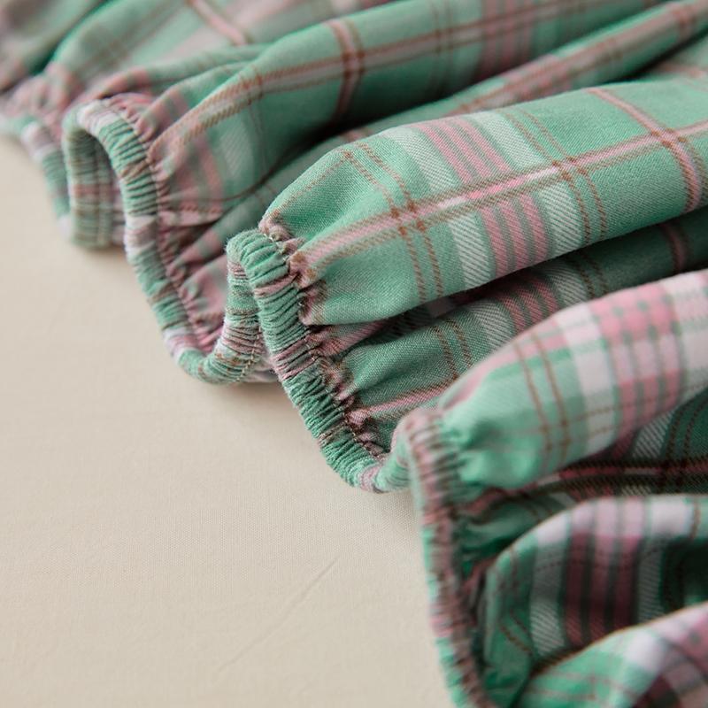 Cotton Fitted Sheet Soild Color with Elastic Band Non Slip Adjustable Mattress Cover Soft Comfortable for Double King Queen Size