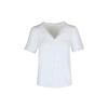 Women's Shirt Summer Casual Vacation Lace V-neck White Short Sleeve Loose Shirts for Women Elegant Tops Slim Fit Solid Color Women's Blouse New